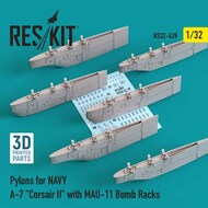 Pylons for NAVY Vought A-7 Corsair II with MAU-11 Bomb Racks 3D printed (1/32) #RS32-0439