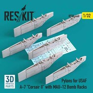 Pylons for USAF Vought A-7 Corsair II with MAU-12 Bomb Racks 3D printed (1/32) OUT OF STOCK IN US, HIGHER PRICED SOURCED IN EUROPE #RS32-0440