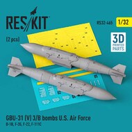  ResKit  1/32 GBU-31 (V) 3/B bombs U.S. Air Force (2 pcs) (B-1B, F-35, F-22, F-111C) (3D-Printed) RS32-0465