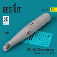  ResKit  1/32 GPU-2/A 20mm Gun Pod (for OV-10A A-4 A-37 AH-1G) RS32-0475