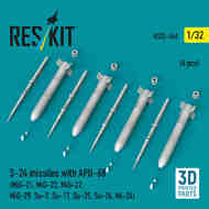  ResKit  1/32 S-24 missiles with APU-68 (4 pcs) (Mikoyan MiG-21, Mikoyan MiG-23, Mikoyan MiG-27, Mikoyan MiG-29, Su-7, Su-17, Su-25, Su-24, Mi-24) RS32-0566