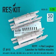  ResKit  1/35 M299 - 4 Rail Longbow Launcher for Hellfire missiles (2 pcs) (AH-64D/E, UH-60L, OH-58D, AH-6, AH-1W/Z, UH-1N/Y, HH-60H, MH-60R/S) OUT OF STOCK IN US, HIGHER PRICED SOURCED IN EUROPE RS35-0023