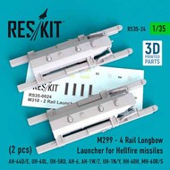  ResKit  1/35 M310 - 2 Rail Launcher for Hellfire missiles (2 pcs)(AH-64D/E, UH-60L, OH-58D, AH-6, AH-1W/Z, UH-1N/Y, HH-60H, MH-60R/S) RS35-0024