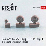 Yakovlev Yak-7/Yak-9, Lavochkin La-5/La-7, LaGG-3, Polikarpov I-185, Mikoyan MiG-3 for ground airfields wheels set OUT OF STOCK IN US, HIGHER PRICED SOURCED IN EUROPE #RS48-0030