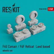 Vought F4U Corsair/Grumman F6F Hellcat Land based wheels set #RS48-0105