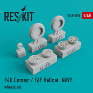  ResKit  1/48 Vought F4U Corsair/Grumman F6F Hellcat Naval based wheels set OUT OF STOCK IN US, HIGHER PRICED SOURCED IN EUROPE RS48-0106