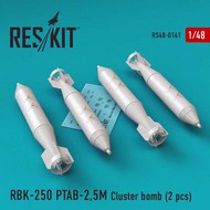  ResKit  1/48 RBK-250 PTAB-2,5M Cluster bomb (4 pcs) OUT OF STOCK IN US, HIGHER PRICED SOURCED IN EUROPE RS48-0141