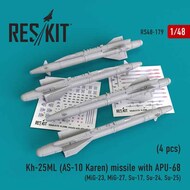  ResKit  1/48 Kh-25ML (AS-10 Karen) missile with APU-68 (4 pcs) RS48-0179