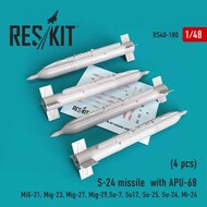  ResKit  1/48 S-24 missile with APU-68 (4 pcs) OUT OF STOCK IN US, HIGHER PRICED SOURCED IN EUROPE RS48-0180