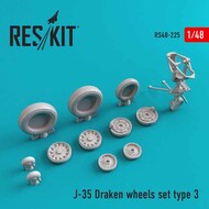  ResKit  1/48 Saab J-35 Draken Type 3 wheels set RS48-0225