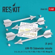  ResKit  1/48 AIM-9D Sidewinder missile (4 pcs) RS48-0233