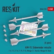  ResKit  1/48 AIM-9J Sidewinder missile (4 pcs) RS48-0235