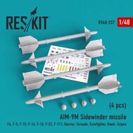  ResKit  1/48 AIM-9M Sidewinder missile (4 pcs) RS48-0237