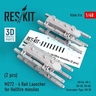  ResKit  1/48 M272 - 4 Rail Launcher for Hellfire missiles (2 pcs) (AH-64, AH-1, UH-60, SH-60, Eurocopter Tiger, OH-58) RS48-0316