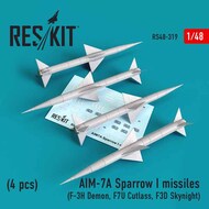  ResKit  1/48 AIM-7A Sparrow I missiles (4pcs) (McDonnell F-3H Demon, Vought F7U Cutlass, F3D Skynight) RS48-0319
