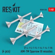  ResKit  1/48 AIM-7M Sparrow III missiles (4pcs) (F-4, F-5, F-15, F-16, F-14, F-18) RS48-0324