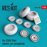 Dornier Do.335B-2 Pfeil wheels set ((with weighted effect) OUT OF STOCK IN US, HIGHER PRICED SOURCED IN EUROPE #RS48-0332