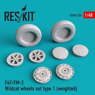 F4F FM-2 Wildcat Weighted Wheels Set Type 1 #RS48-0334