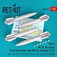 Mk.82 Thermally Protected bombs with BSU-86 Snakeye II fins (4pcs) (F-4, F-5, f-8, F-15, F-16, F-18, A-1, A-4, A-6, A-7, A-10, Kfir) #RS48-0347