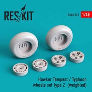 Hawker Tempest/Typhoon wheels set type 2 (weighted) #RS48-0351