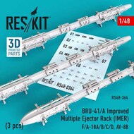  ResKit  1/48 BRU-41/A Improved Multiple Ejector Rack (IMER) (3 pcs) (F/A-18A/B/C/D, McDonnell-Douglas McDonnell-Douglas AV-8B RS48-0364