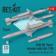  ResKit  1/48 AGM-88 'Harm' missiles with LAU-118A (2 pcs)  (F/A-18, F-4, F-16,  EA-6, F-111) RS48-0390