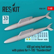 ResKit  1/48 450 gal wing fuel tanks with pylons for Republic F-105 Thunderchief (2 pcs) (1/48) RS48-0397