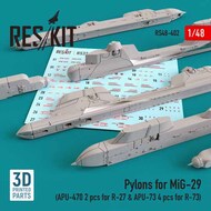  ResKit  1/48 Pylons for Mikoyan MiG-29 (APU-470 2 pcs for R-27 & APU-73 2 pcs for R-73) RS48-0402