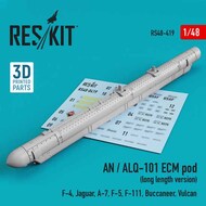  ResKit  1/48 AN / ALQ-101 ECM pod (long length version) ( McDonnell F-4, Jaguar, Vought A-7, F-5, General-Dynamics F-111, Buccaneer, Vulcan) (3D printing) RS48-0419
