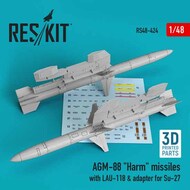  ResKit  1/48 AGM-88 Harm missiles with LAU-118 & adapter for Sukhoi Su-27 (2 pcs) RS48-0424