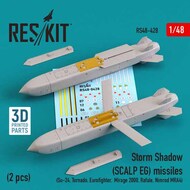 Storm Shadow (SCALP EG) missiles (2 pcs) (Su-24, Tornado, Eurofighter, Mirage 2000, Dassault Rafale, Nimrod MRA4) 3D printed (1/48) OUT OF STOCK IN US, HIGHER PRICED SOURCED IN EUROPE #RS48-0428