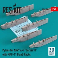 Pylons for NAVY Vought A-7 Corsair II with MAU-11 Bomb Racks 3D printed (1/48) #RS48-0439