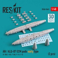  ResKit  1/48 AN / ALQ-87 ECM pods early type (2 pcs) (North-American F-100D/F-100F Super Sabre, McDonnell F-101C Voodoo, Republic F-105D/F-105G Thunderchief, , General-Dynamics F-111, F-4) 3D-printed) OUT OF STOCK IN US, HIGHER PRICED SOURCED IN EUROPE RS48-0441