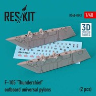  ResKit  1/48 Republic F-105D/F-105G Thunderchief outboard universal pylons (2 pcs) 3D-printed) OUT OF STOCK IN US, HIGHER PRICED SOURCED IN EUROPE RS48-0443