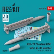  ResKit  1/48 AGM-78 'Standard ARM' with LAU-80 launcher (2 pcs) (Republic F-105D/F-105G Thunderchief, ,F-4,A-6 Grumman EA-6B ) 3D-printed) RS48-0445
