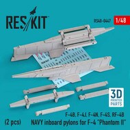  ResKit  1/48 NAVY inboard pylons for F-4 'Phantom II' (2 pcs) (F-4B, F-4J, F-4N, F-4S, RF-4B) 3D-printed OUT OF STOCK IN US, HIGHER PRICED SOURCED IN EUROPE RS48-0447