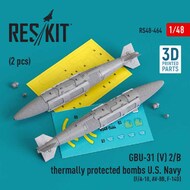 GBU-31 (V) 2/B thermally protected bombs U.S. Navy (2 pcs) (F/A-18, AV-8B, Grumman F-14D)(3D-Printed) #RS48-0464