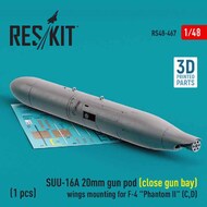 SUU-16A 20mm gun pod (close gun bay) wings mounting for F-4 'Phantom II' (C,D) (1 pcs) (3D-Printed) #RS48-0467