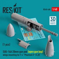 SUU-16A 20mm gun pod (open gun bay) wings mounting for F-4 'Phantom II' (C,D) (1 pcs) (3D-Printed) #RS48-0468