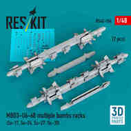 MBD3-U6-68 multiple bombs racks (2 pcs) (Su-17, Su-24, Su-27, Su-30) (3D-Printed) RS48-0556