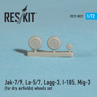 Yakovlev Yak-7/Yak-9, Lavochkin La-5/La-7, LaGG-3, Polikarpov I-185, Mikoyan MiG-3 (for dry airfields) wheels set OUT OF STOCK IN US, HIGHER PRICED SOURCED IN EUROPE #RS72-0031