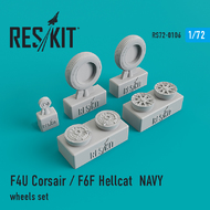 ResKit  1/72 Vought F4U Corsair / Grumman F6F Hellcat Naval based wheels set OUT OF STOCK IN US, HIGHER PRICED SOURCED IN EUROPE RS72-0106