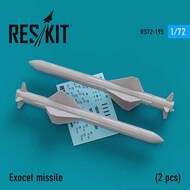  ResKit  1/72 Exocet missile (2 PCS) Dassault Super Etendard, Mirage 2000 OUT OF STOCK IN US, HIGHER PRICED SOURCED IN EUROPE RS72-0195