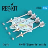  ResKit  1/72 AIM-9P 'Sidewinder' missile (4 PCS) F-4, F-5, F-16, McDonnell F-15, Grumman F-14, Mirage F.1, Harrier, Mirage III, Hawk, Mirage 2000 OUT OF STOCK IN US, HIGHER PRICED SOURCED IN EUROPE RS72-0238