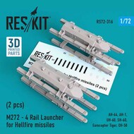  ResKit  1/72 M272 - 4 Rail Launcher for Hellfire missiles (2 pcs) (AH-64, AH-1, UH-60, SH-60, Eurocopter Tiger, OH-58) OUT OF STOCK IN US, HIGHER PRICED SOURCED IN EUROPE RS72-0316