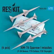 AIM-7A Sparrow I missiles (4pcs) (McDonnell F-3H Demon, Vought F7U-3 Cutlass, McDonnell F3D Skynight OUT OF STOCK IN US, HIGHER PRICED SOURCED IN EUROPE #RS72-0319