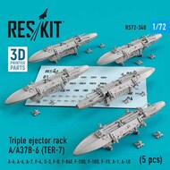  ResKit  1/72 Triple ejector rack A/A37B-6 (TER-7) (5 pcs) (Douglas A-4, A-6, A-7, F-4, S-3,F-8, F-84F, F-100, F-105, F-15, A-1, A-10) OUT OF STOCK IN US, HIGHER PRICED SOURCED IN EUROPE RS72-0340
