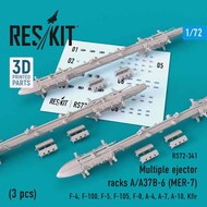  ResKit  1/72 Multiple ejector racks A/A37B-6 (MER-7) (3 pcs) (F-4, F-100, F-5, F-105, F-8, A-4, A-7, A-10, Kfir) OUT OF STOCK IN US, HIGHER PRICED SOURCED IN EUROPE RS72-0341