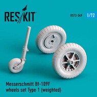 Messerschmitt Bf.109F (G Early) wheels set Type 1 (weighted)* #RS72-0349