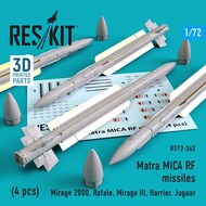  ResKit  1/72 Matra MICA RF missiles (4 pcs) (Mirage 2000, Rafale, Mirage III, Harrier, Jaguar) OUT OF STOCK IN US, HIGHER PRICED SOURCED IN EUROPE RS72-0362